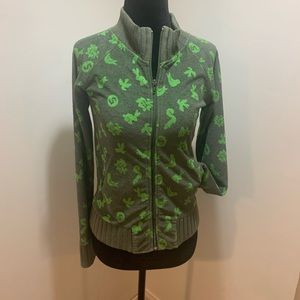Green Patterned Women's Cardigan